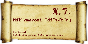 Mármarosi Tétény névjegykártya